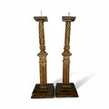 Antique Italian Column Fragment Candlesticks