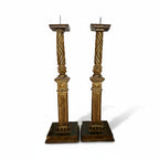 Antique Italian Column Fragment Candlesticks