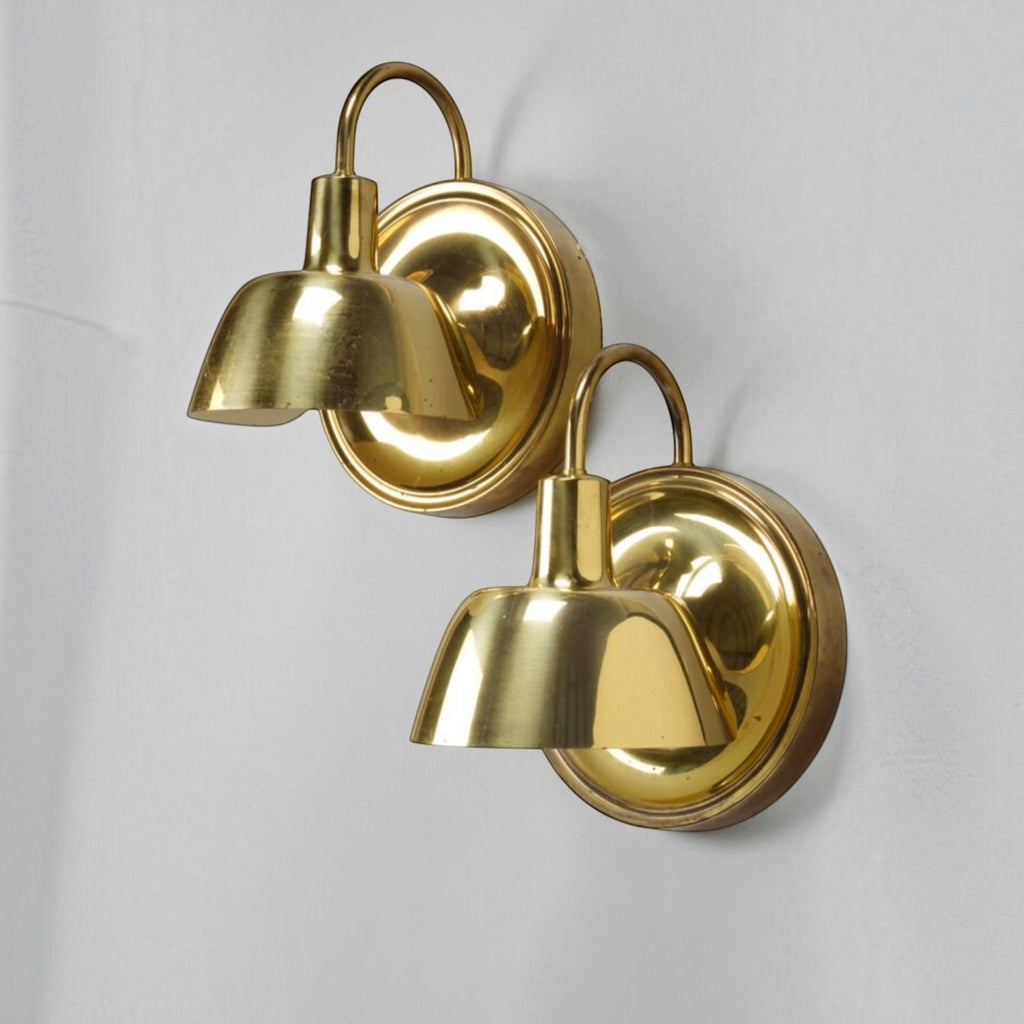Mid-Century Swedish Pair of Brass Sconces by Josef Frank