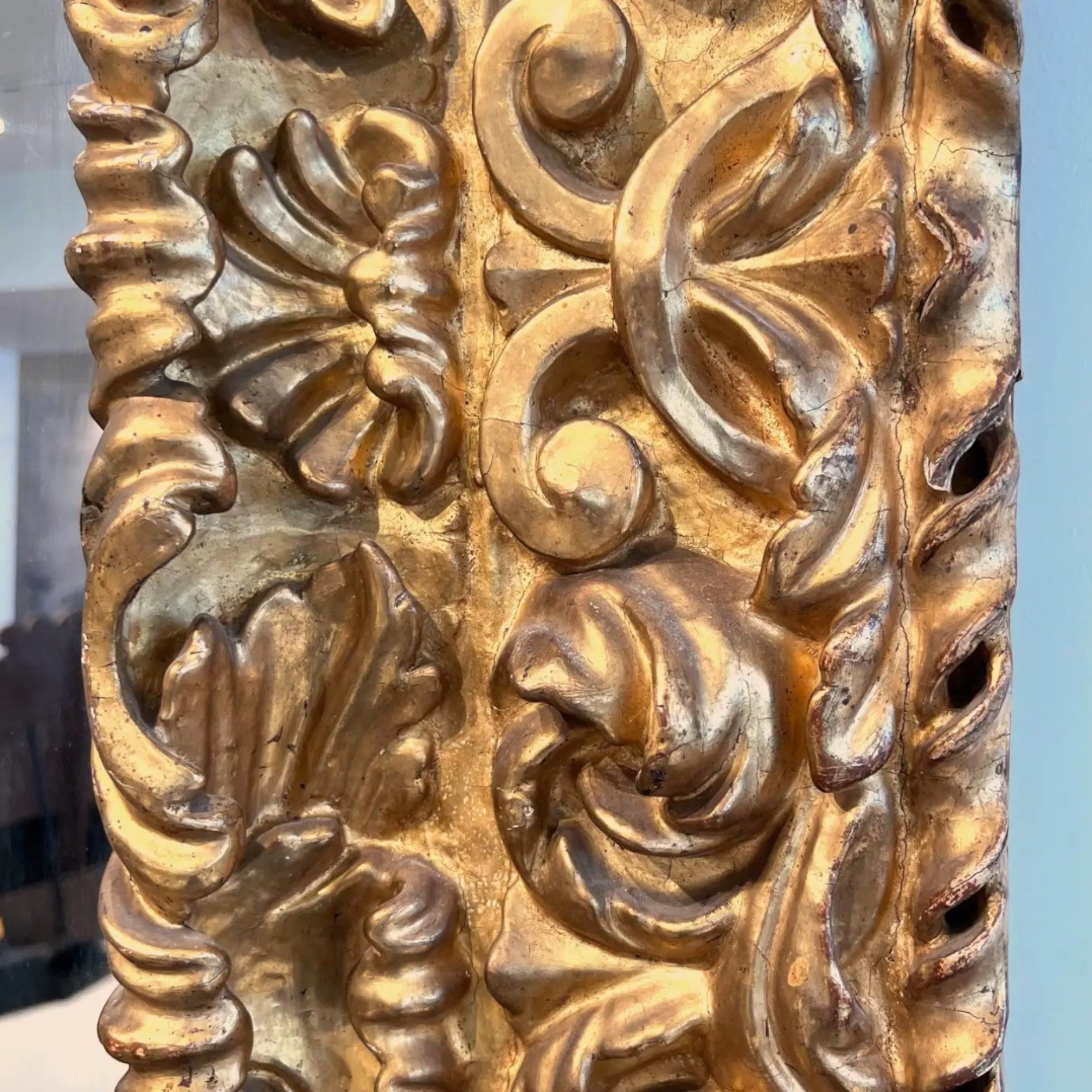 18th Century German Rare Antique Louis XIV/XV Gilded Mirror