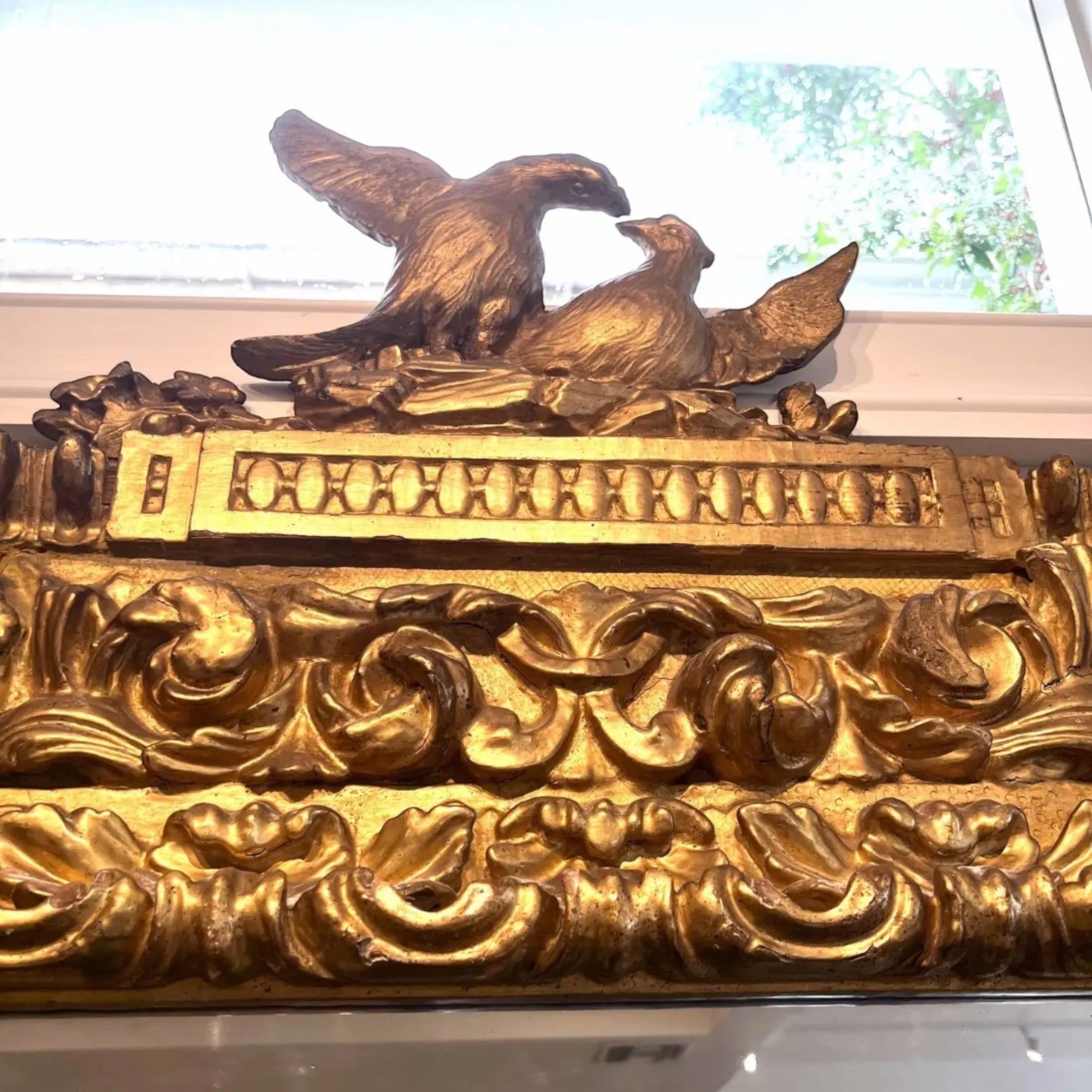 18th Century German Rare Antique Louis XIV/XV Gilded Mirror