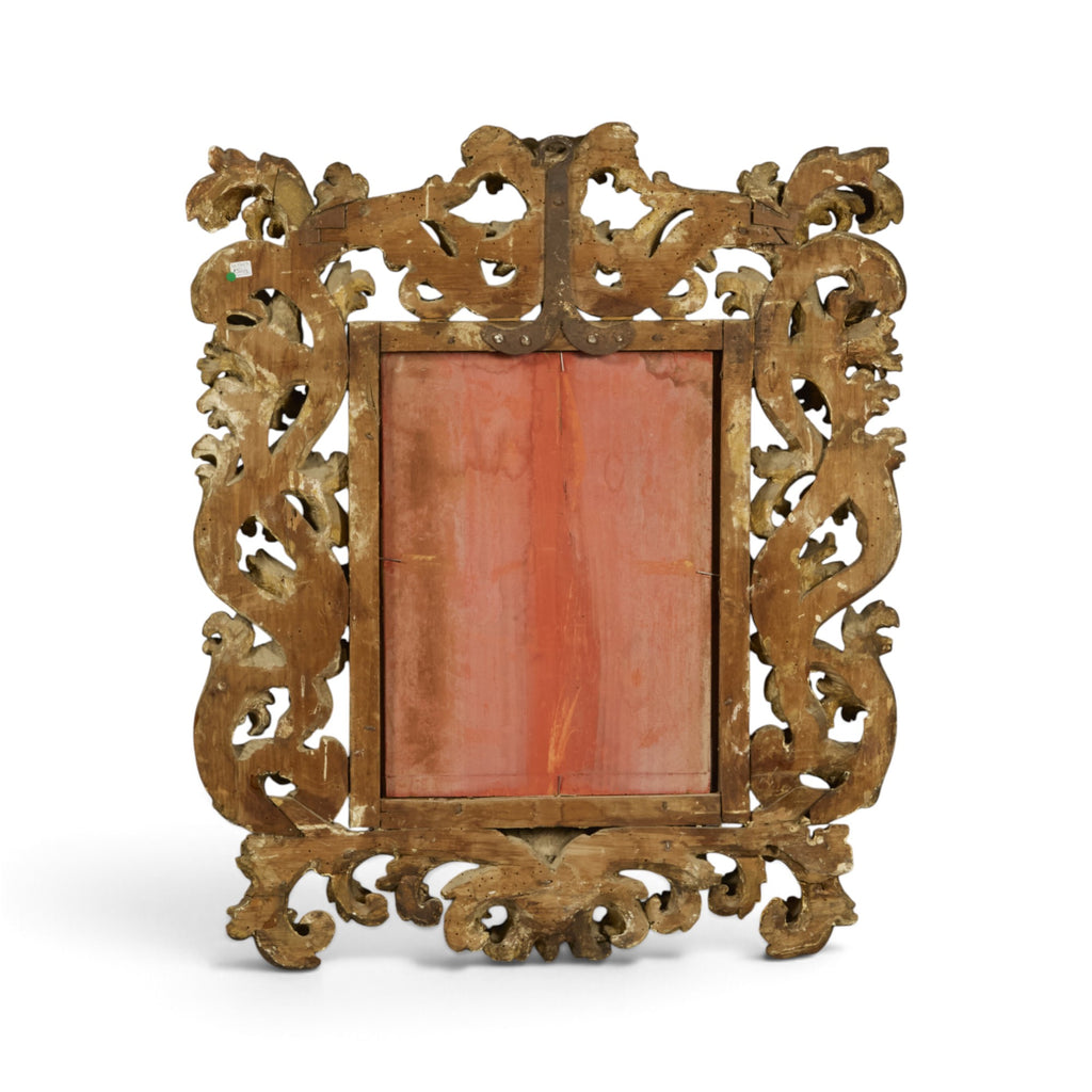 18th Century Italian Molded Stuccoed Gilded Wood Mirror