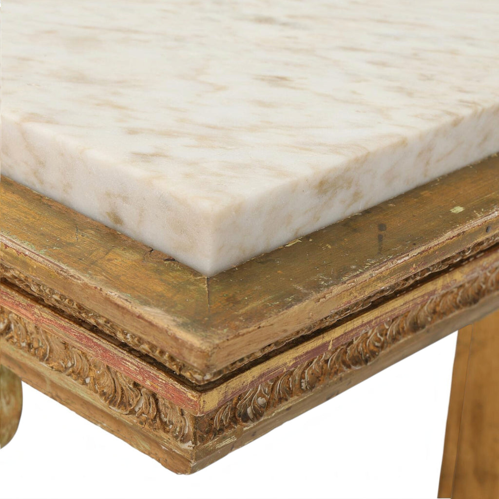 19th Century Swedish Lyre Console with Marble Top by Carl Johan