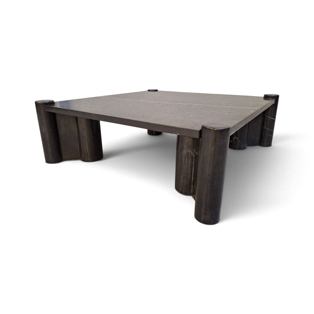 Mid-Century Gae Aulenti Black Marble Coffee Table