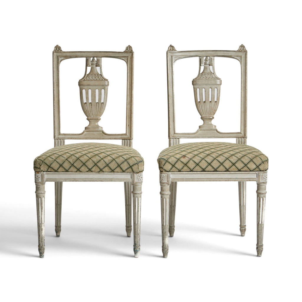 Early 20th Century Set of 12 Louis XVI Style Chairs with Urn Back