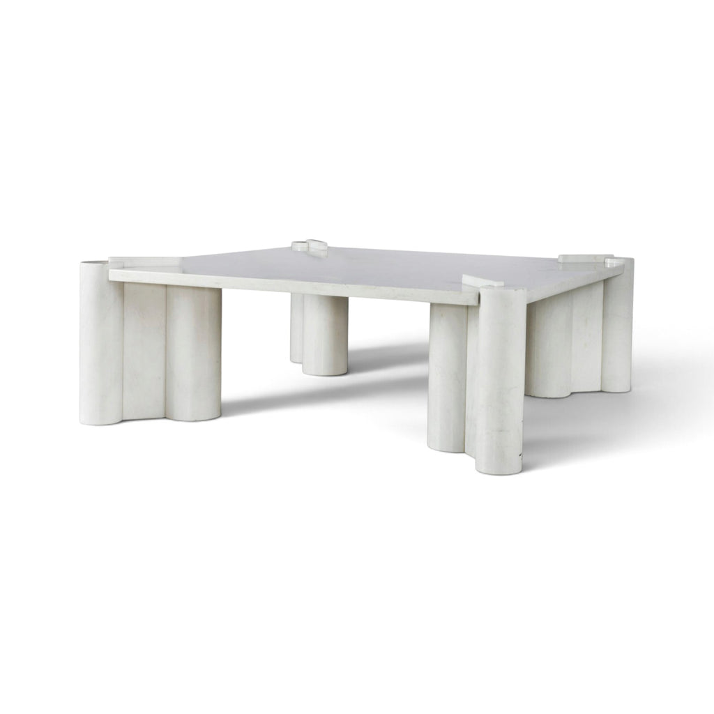 Mid-Century Gae Aulenti White Marble Coffee Table
