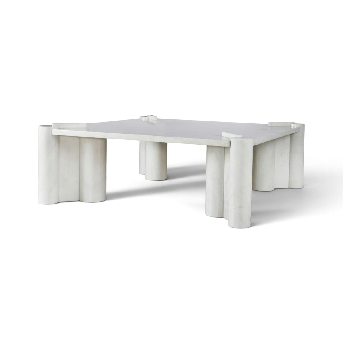 Mid-Century Gae Aulenti White Marble Coffee Table