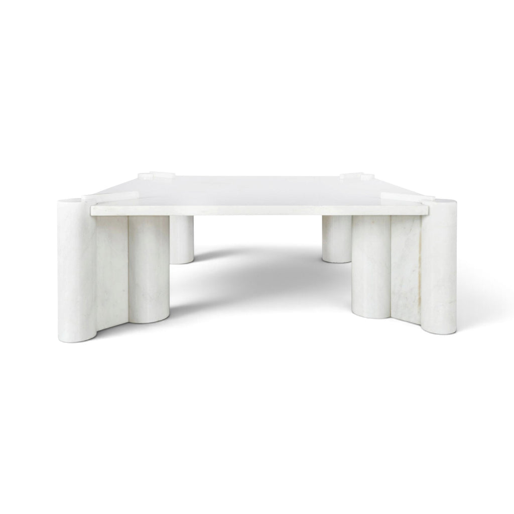 Mid-Century Gae Aulenti White Marble Coffee Table