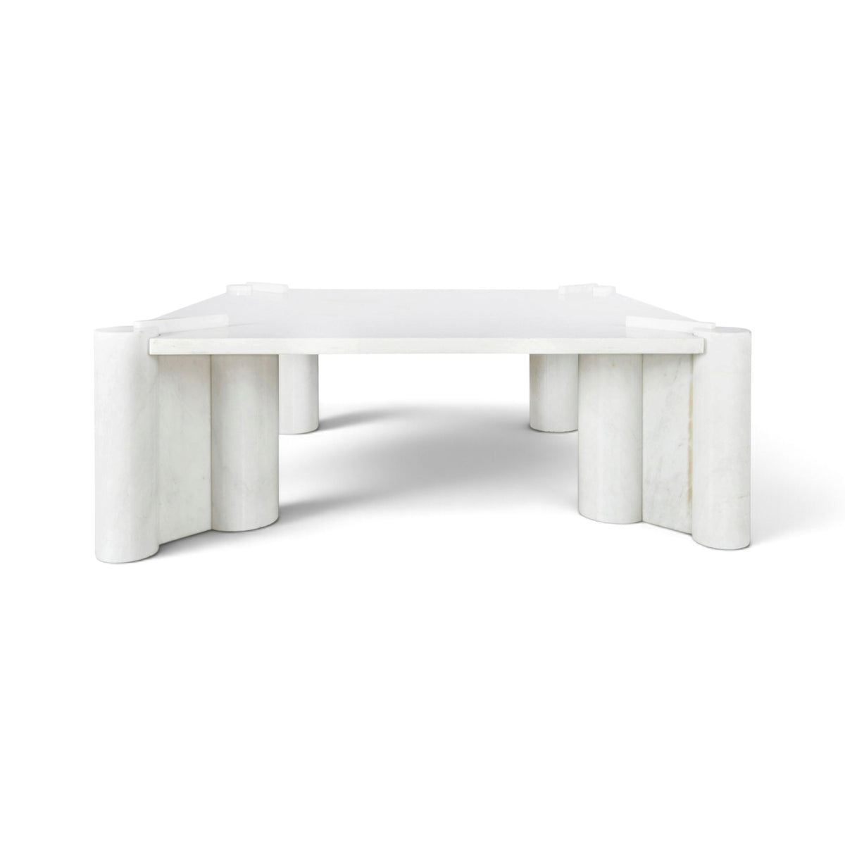 Mid-Century Gae Aulenti White Marble Coffee Table