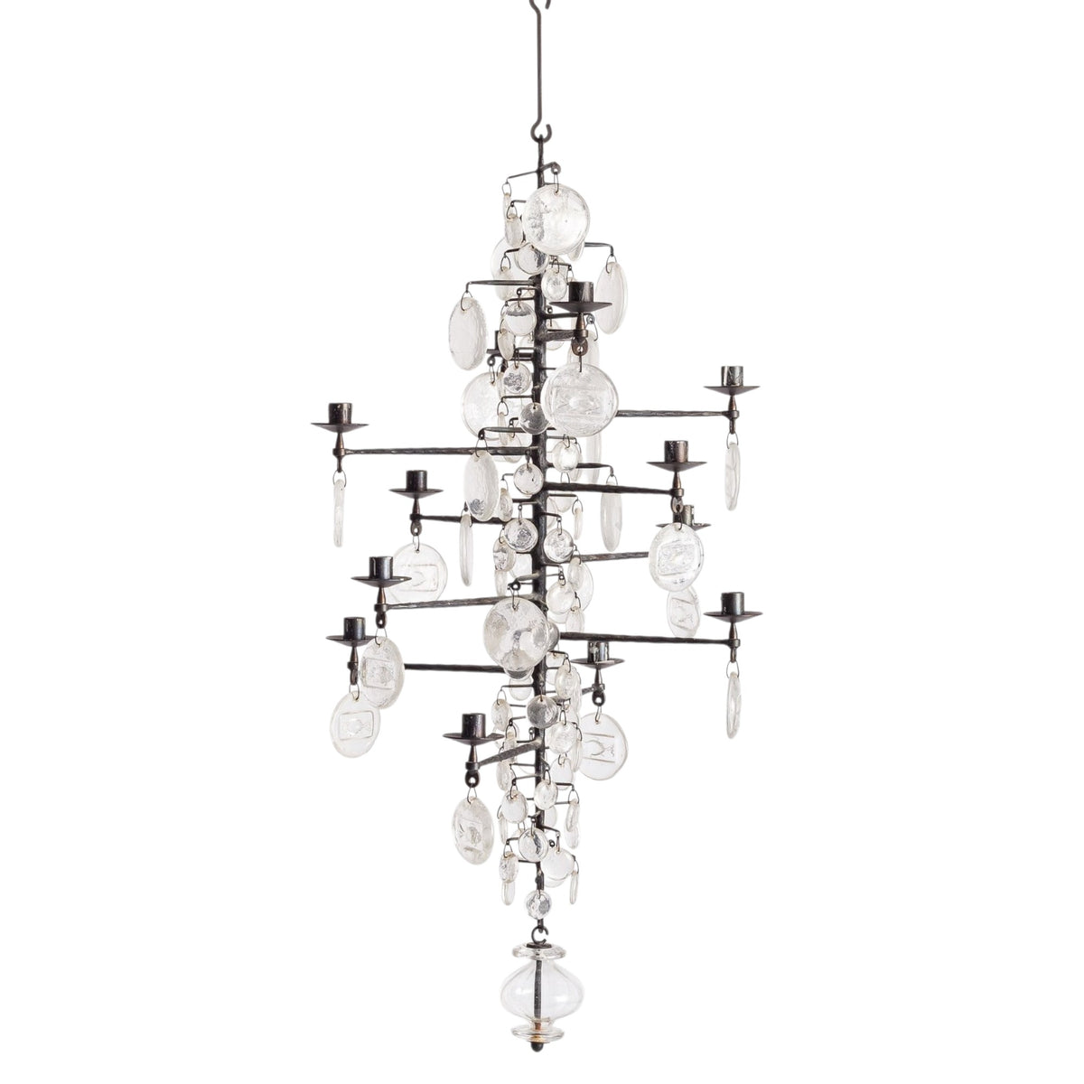 Mid-Century Swedish Erik Höglund 12-Light Chandelier