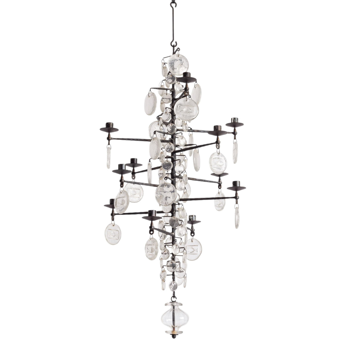 Mid-Century Swedish Erik Höglund 12-Light Chandelier