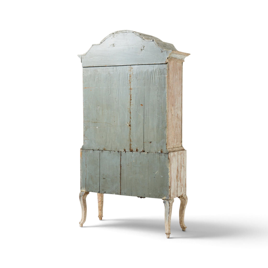 18th Century Swedish Rococo Cabinet with Glass in Doors from Stockholm