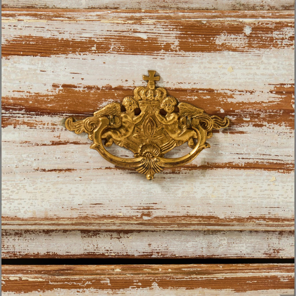 18th Century Swedish Rococo Cabinet with Glass in Doors from Stockholm
