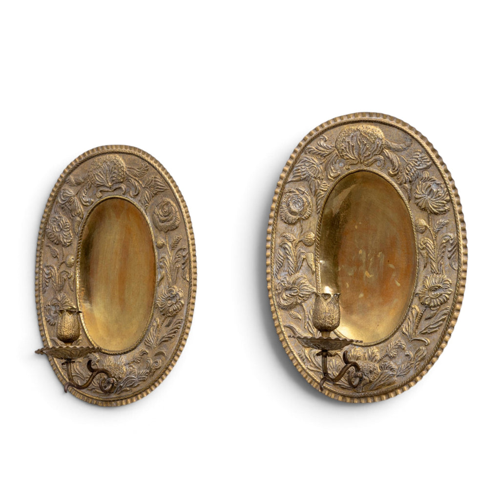 18th Century Swedish Pair of Brass Baroque Style Sconces