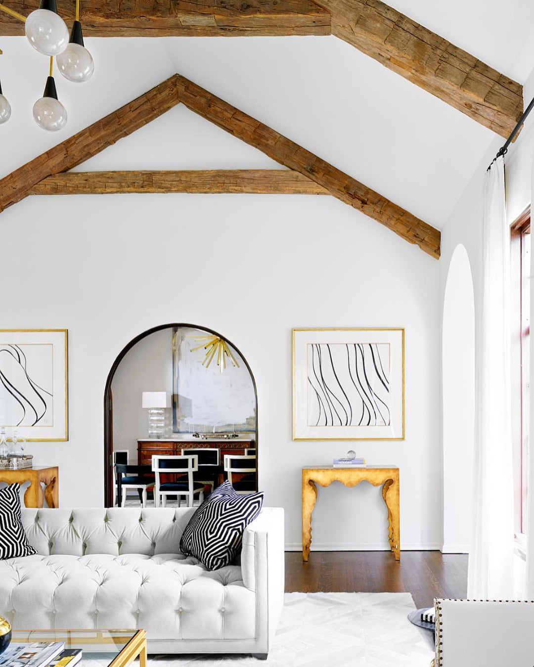 Maison Contemporary Rococo Console Table in Gold Leaf