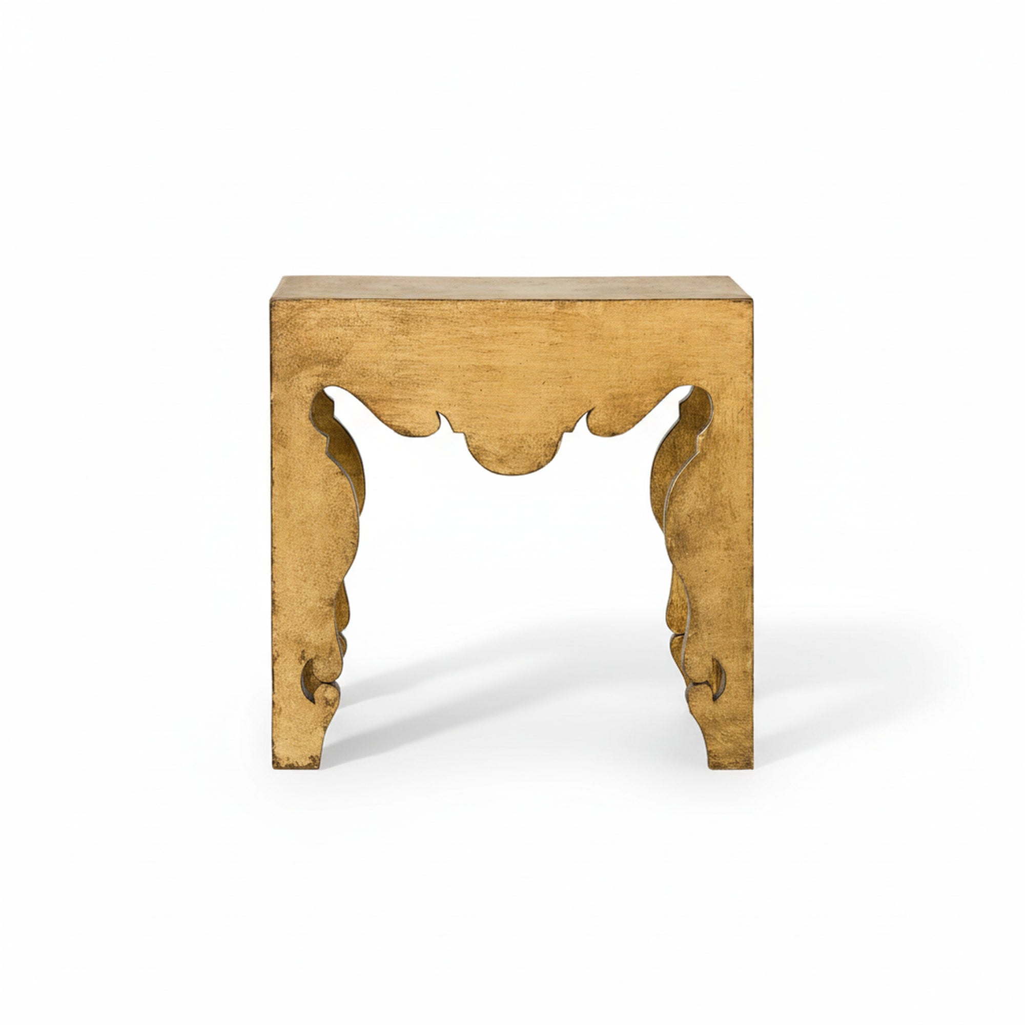 Maison Contemporary Rococo Martini Side Table in Gold Leaf