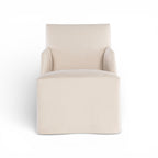 Stefano Skirted Chair - Taupe Suede
