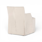 Stefano Skirted Chair - Taupe Suede