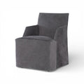 Stefano Skirted Chair - Charcoal Suede