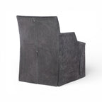 Stefano Skirted Chair - Charcoal Suede