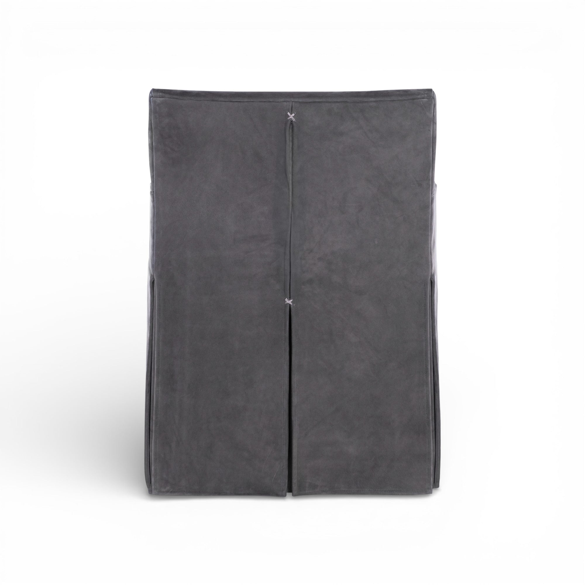 Stefano Skirted Chair - Charcoal Suede