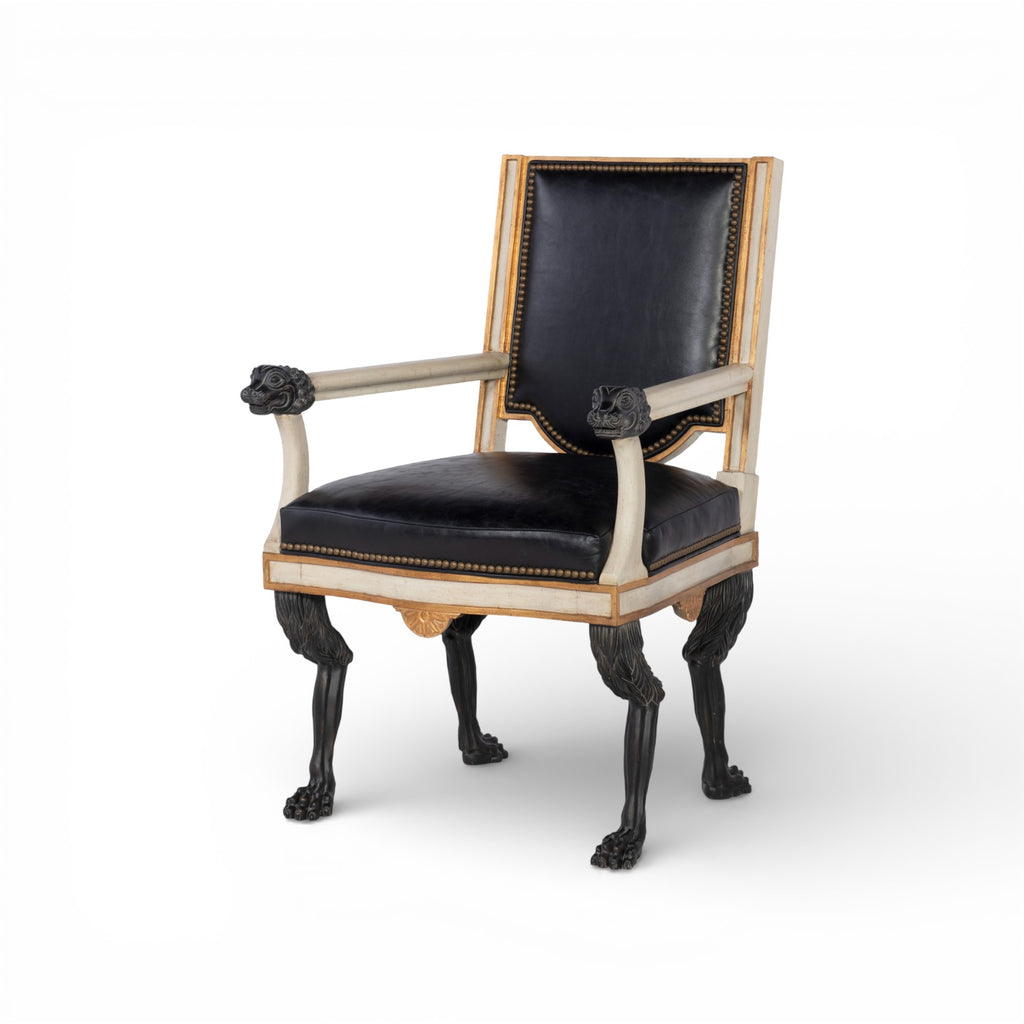 Robért Arm Chair - Aged White, Gold & Noir