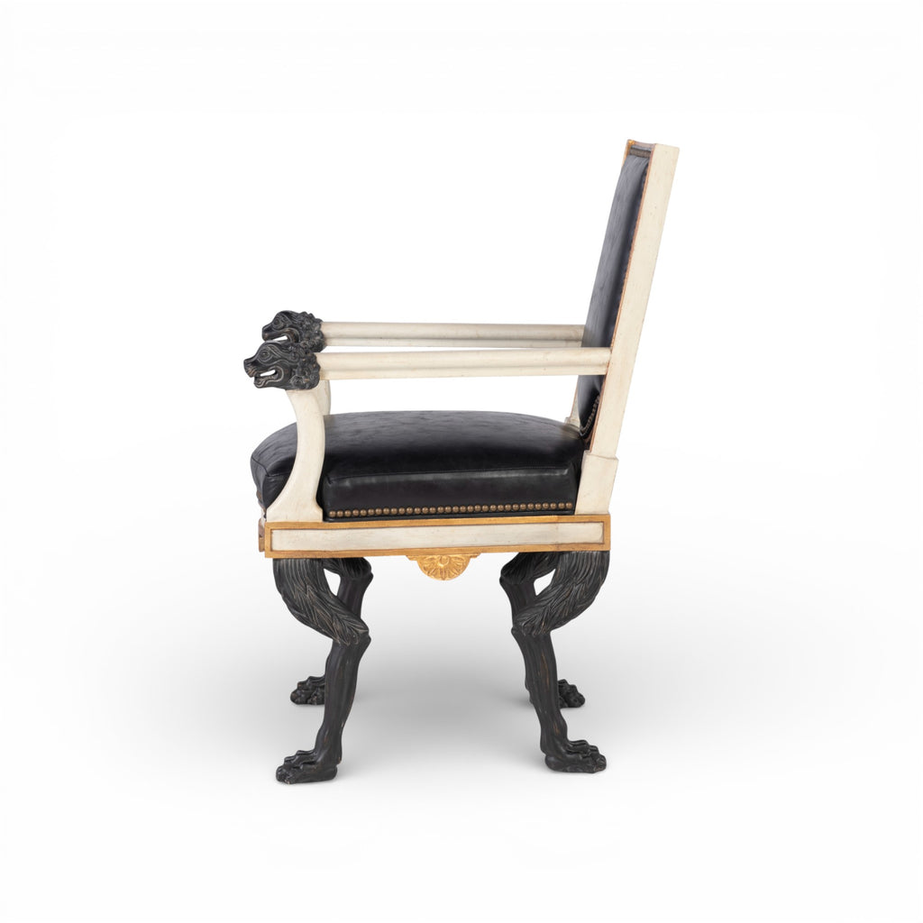 Robért Arm Chair - Aged White, Gold & Noir