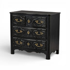 Louis XIV Nightstand - French Ebonized Noir