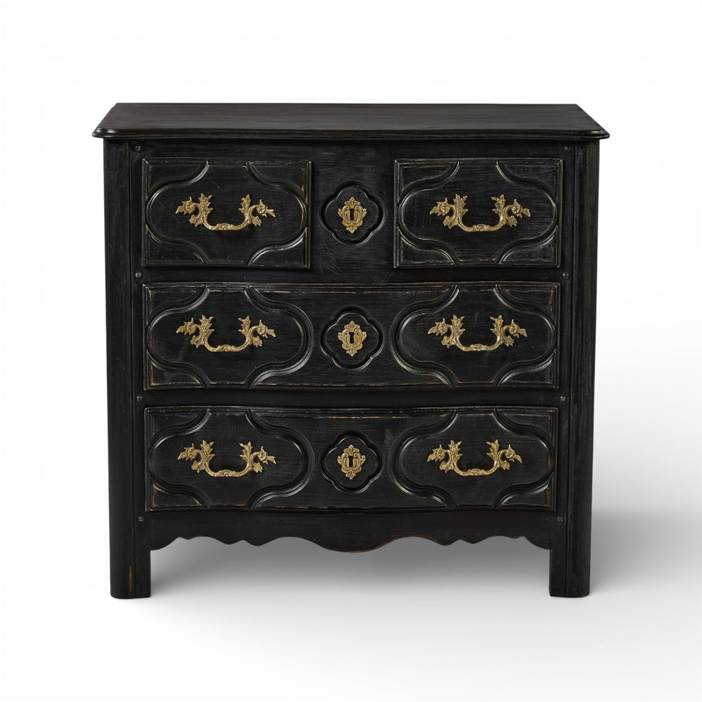 Louis XIV Nightstand - French Ebonized Noir