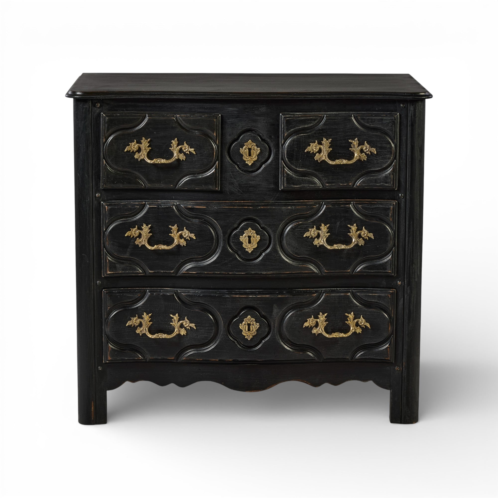 Louis XIV Nightstand - French Ebonized Noir