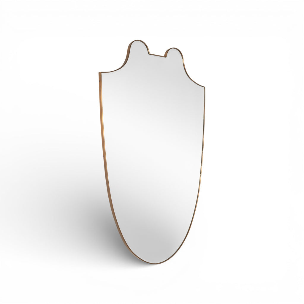 Rivoli Shield Mirror - Italian Vintage Brass