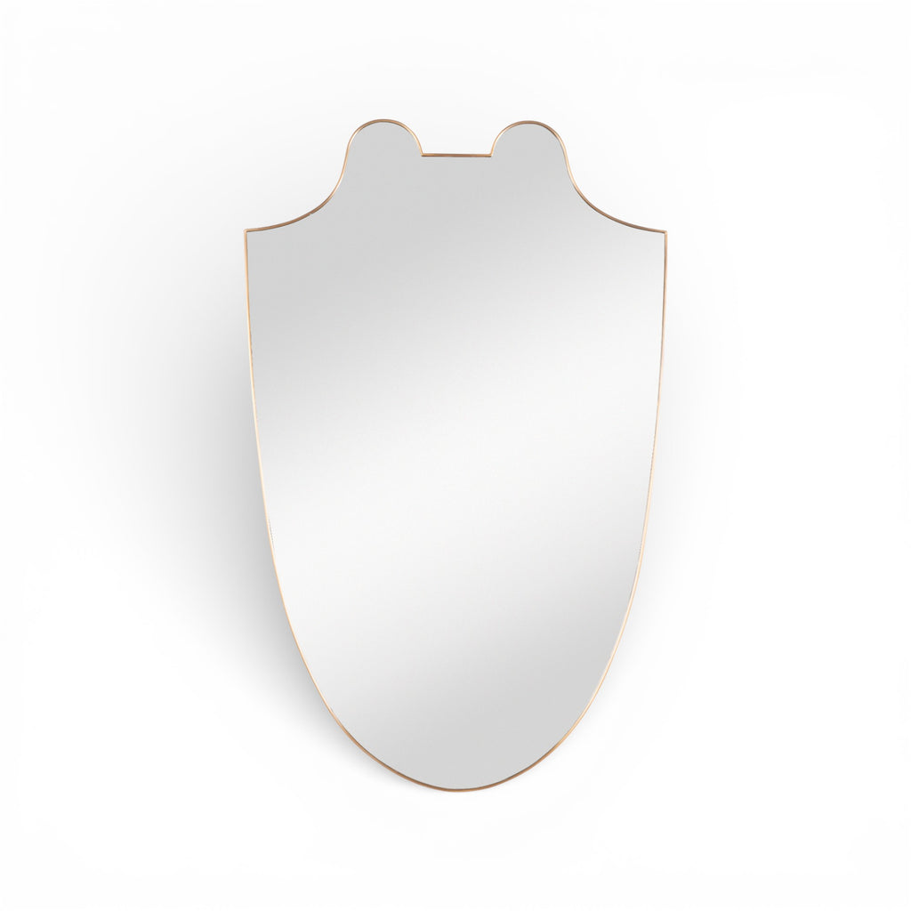Rivoli Shield Mirror - Italian Vintage Brass