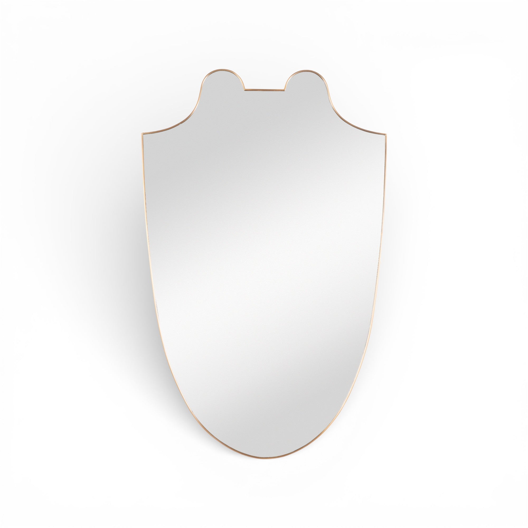 Rivoli Shield Mirror - Italian Vintage Brass