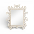 Italian Rococo Mirror - French Painted Blanc