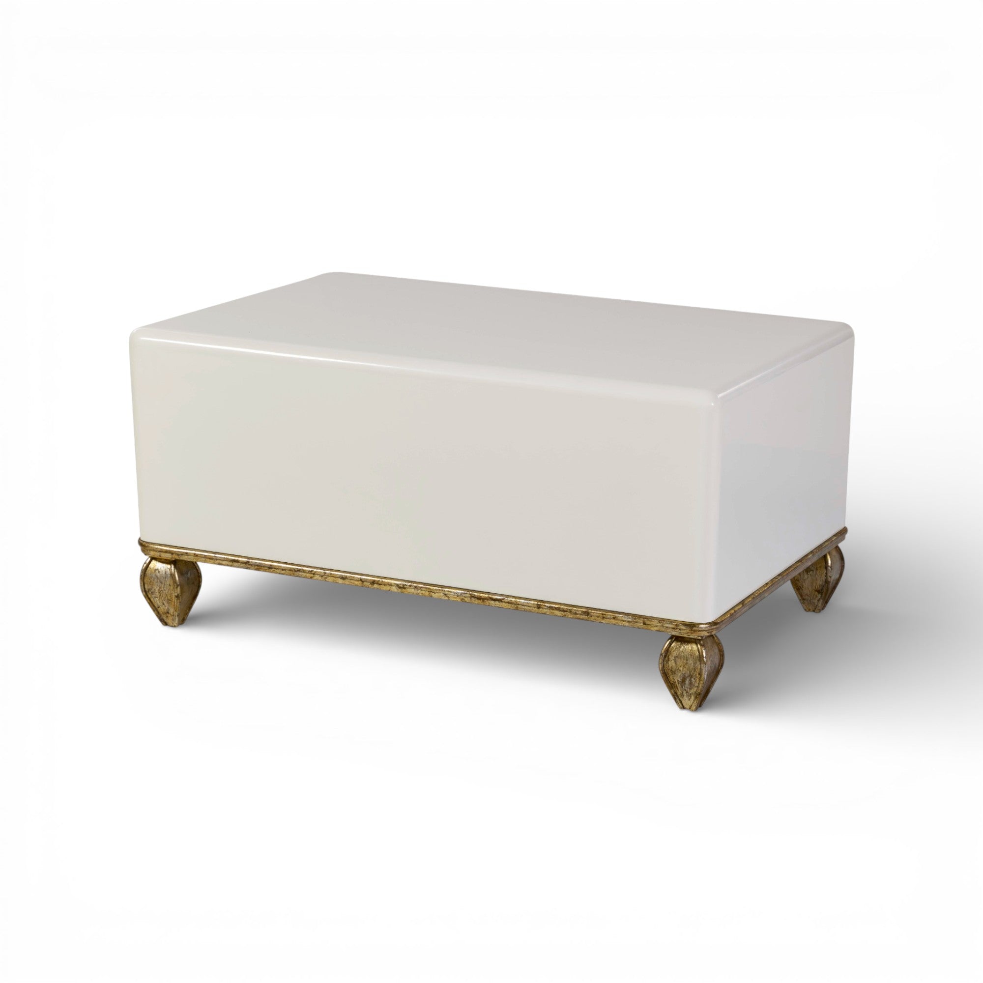 Loire Cocktail Table - French Lacquered White W/Gold