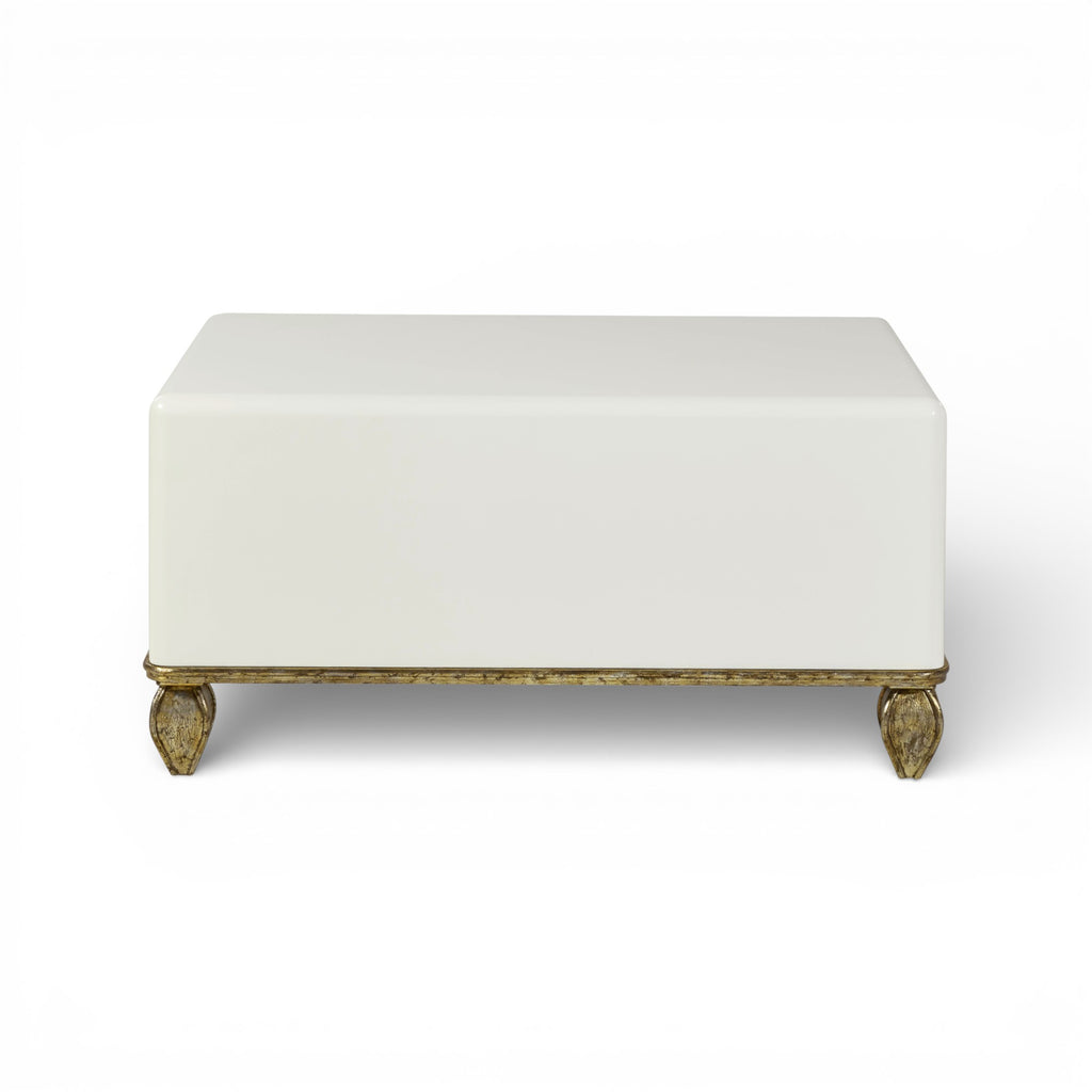 Loire Cocktail Table - French Lacquered White W/Gold