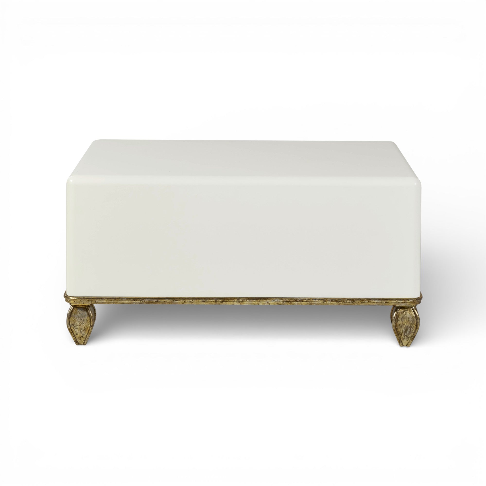 Loire Cocktail Table - French Lacquered White W/Gold
