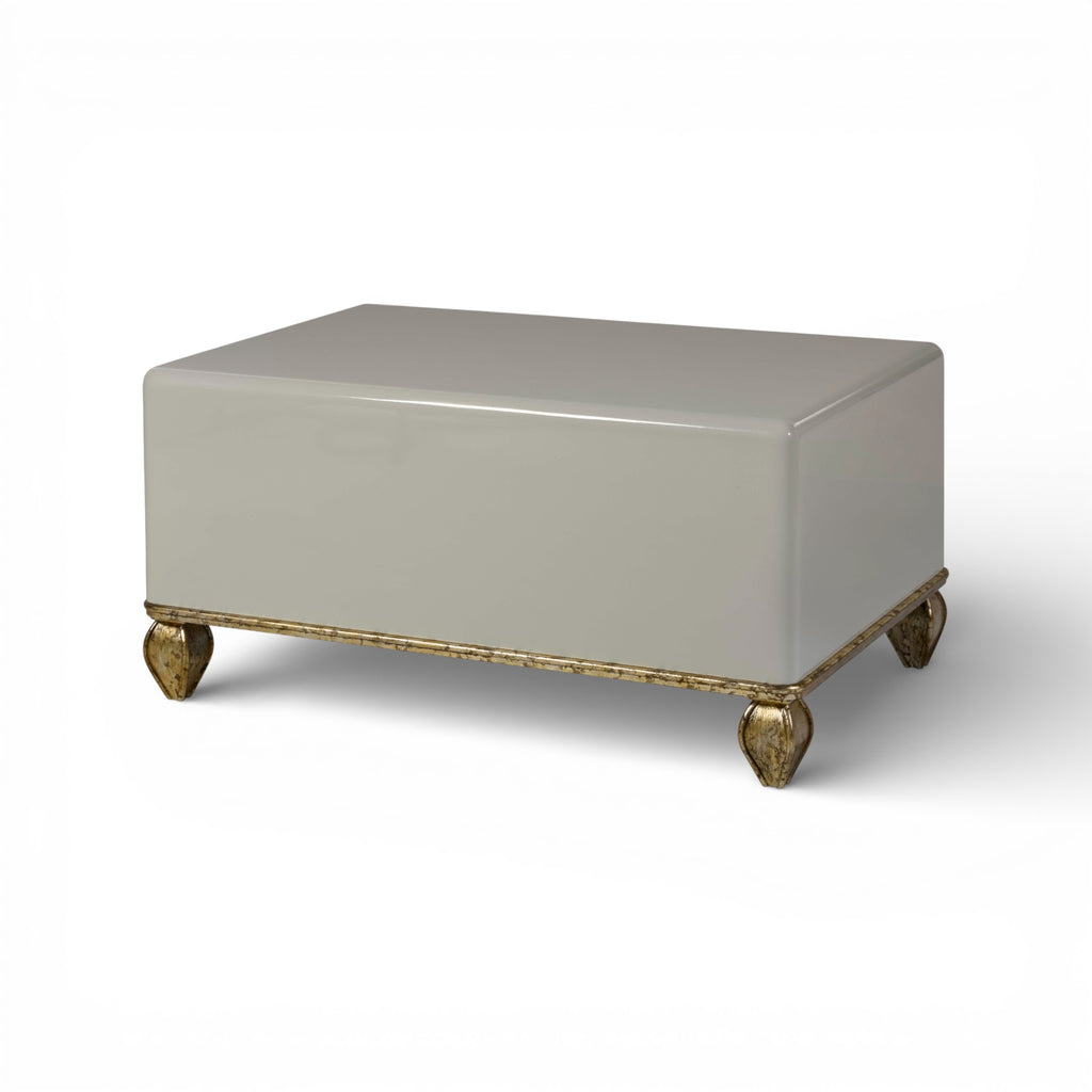 Loire Cocktail Table - French Lacquered Grey W/Gold