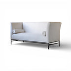 Maison Contemporary Linen Sofa with Iron Base