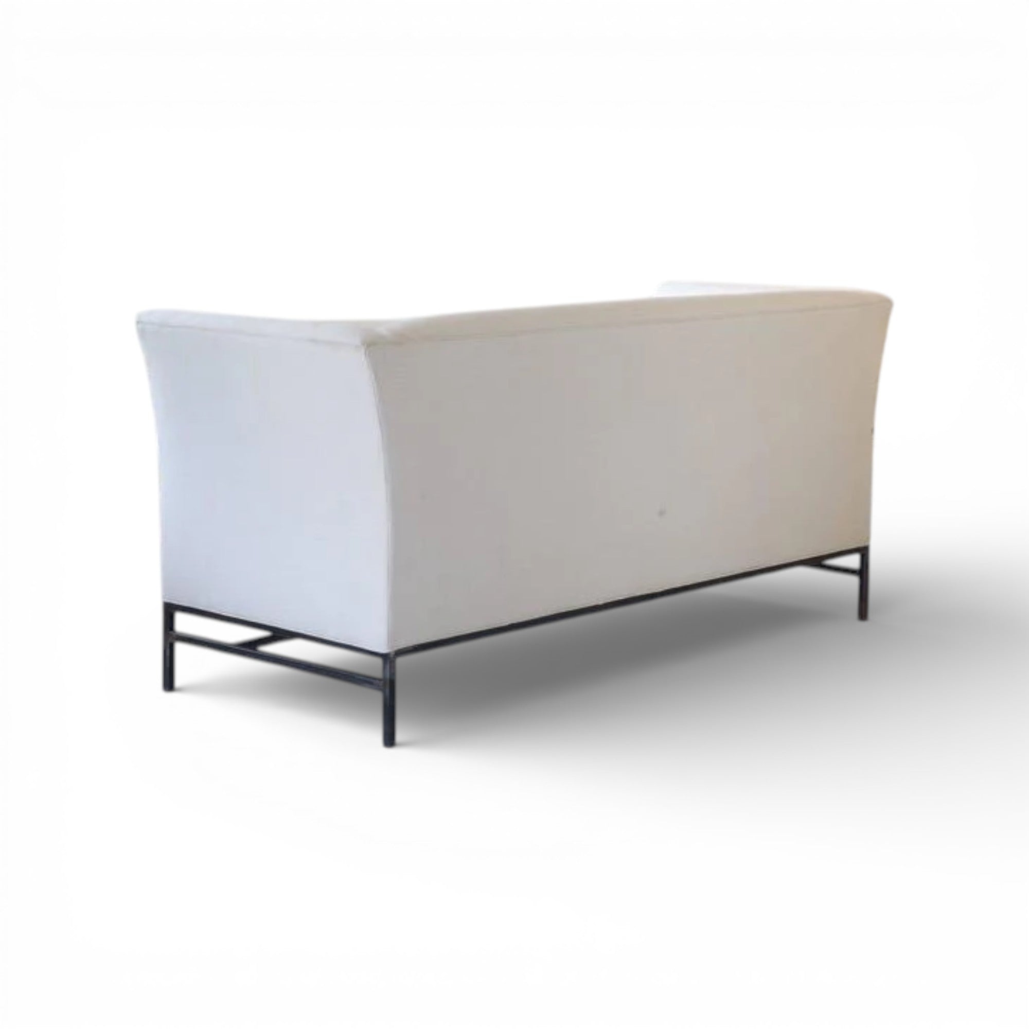 Maison Contemporary Linen Sofa with Iron Base