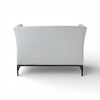 Maison Contemporary Loveseat in Linen with Iron Base