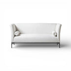 Maison Contemporary Linen Sofa with Iron Base