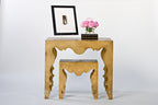 Maison Contemporary Rococo Martini Side Table in Gold Leaf