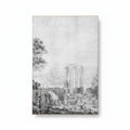 Maison Architectural Grisaille Panel - Grey