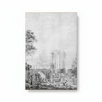 Maison Architectural Grisaille Panel - Grey