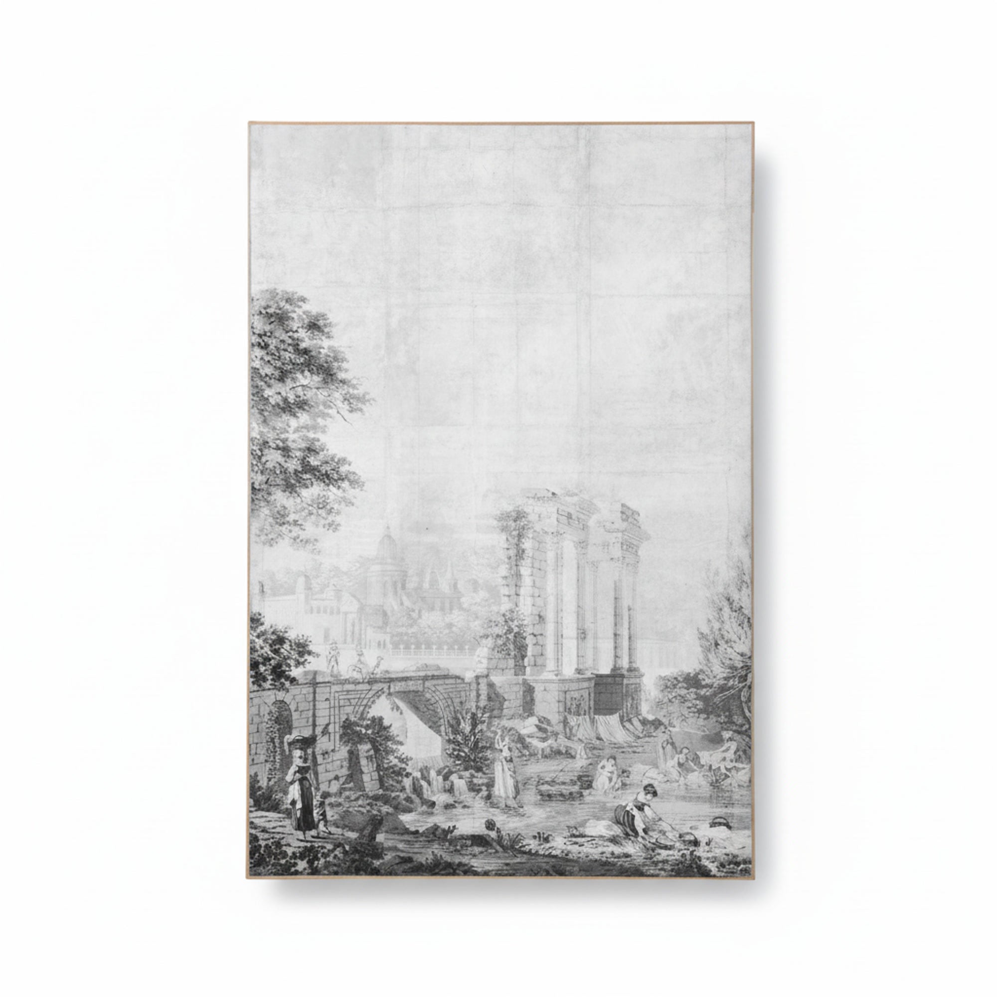 Maison Architectural Grisaille Panel - Grey