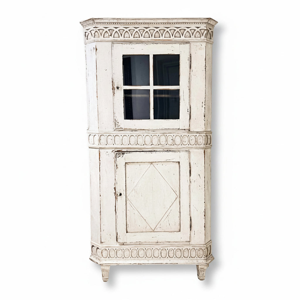 18th Century Swedish Gustavian Corner Antique Cabinet