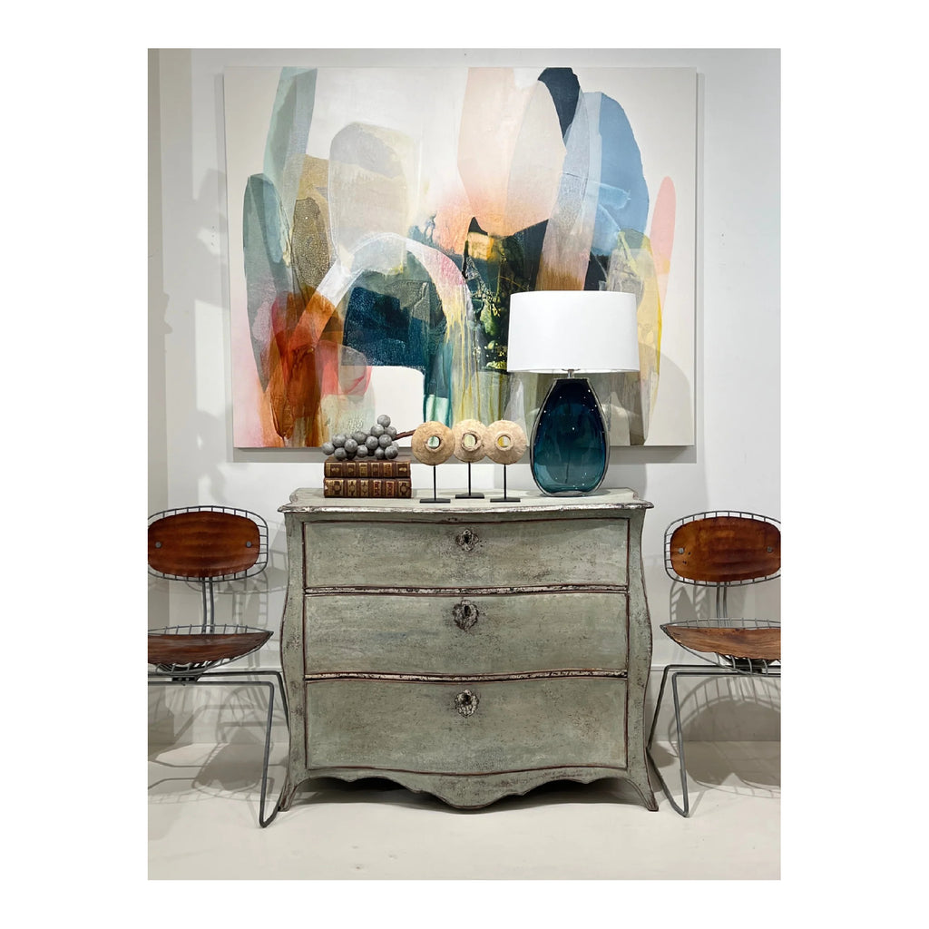 18th Century German Antique Painted Rococo Bombe Chest