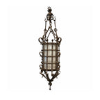 19th Century French Napoleon III Black Iron Antique Lantern