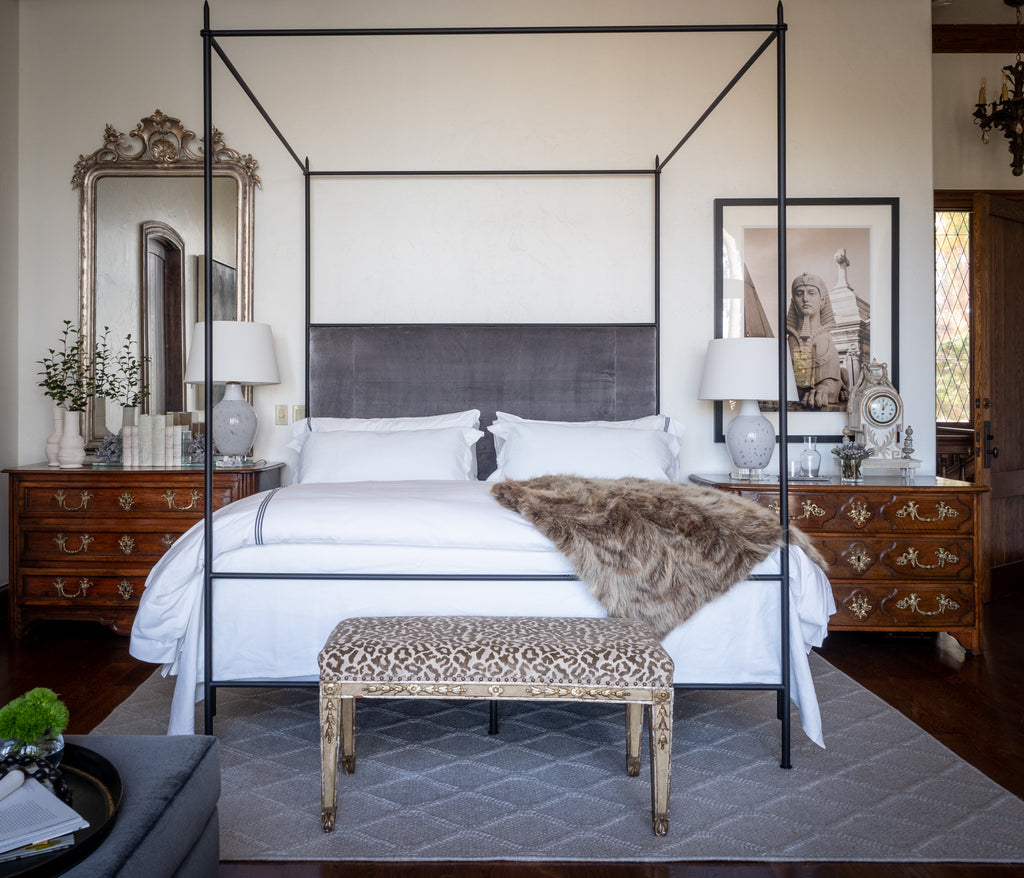 Maison Louis XVI Upholstered Canopy Bed